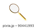 3d illustration close-up gold magnifying loupe for  search . Internet search concept 90441993