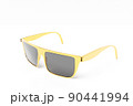 Realistic  golden    sunglasses on a  white  background, 3d illustration 90441994
