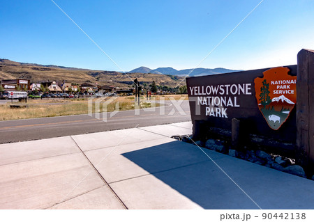 scenes around yellowstone national park in wyoming 90442138