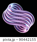 3D illustration of a pink torus. Fantastic cell.Simple geometric shapes 90442155