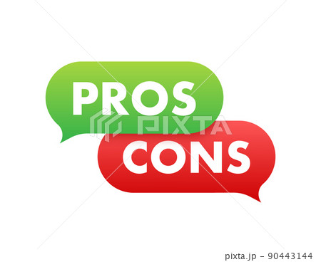 Pros cons in flat style. Flat icon. Check mark icon 90443144