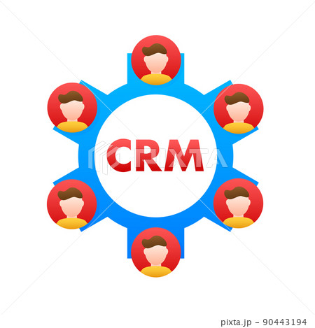 Crm, great design for any purposes. Flat vector illustration character. Business solution concept 90443194