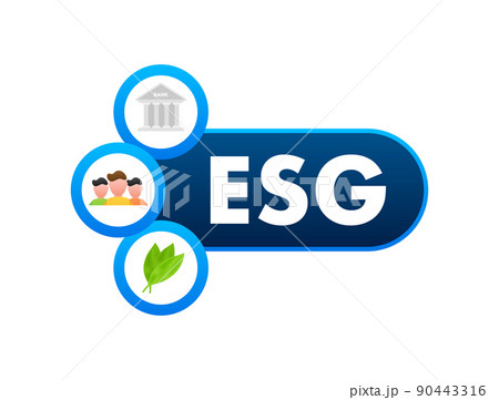 Environmental, social and corporate governance typography banner template. Isometric business concept. Sustainable development. Alternative energy Environmental, social and corporate governance typography banner template. Isometric business concept. Sustainable development. Alternative energy 90443316