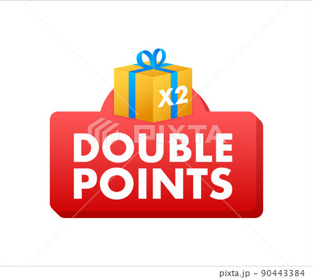 Flat icon with red double points for promotion design. Vector illustration design 90443384