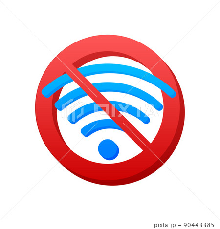 No internet connection found on smartphone. Lost Wireless Connection. No wifi. Vector stock illustration 90443385