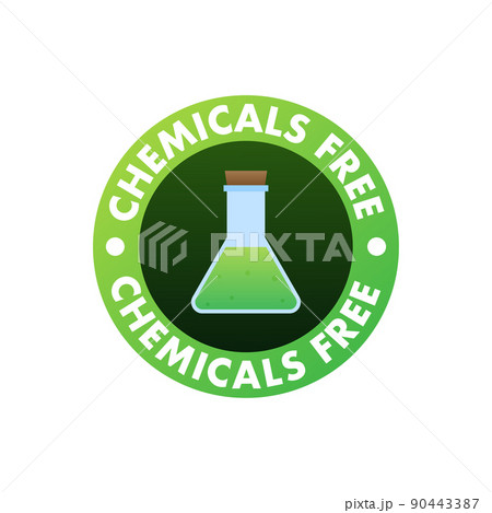 Green vector icon. Chemicals free on white background 90443387