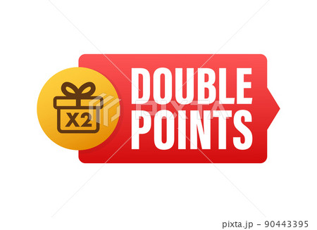 Flat icon with red double points for promotion design. Vector illustration design 90443395