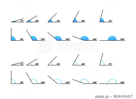 Flat image with angle degree for concept design. Flat illustration 90443407