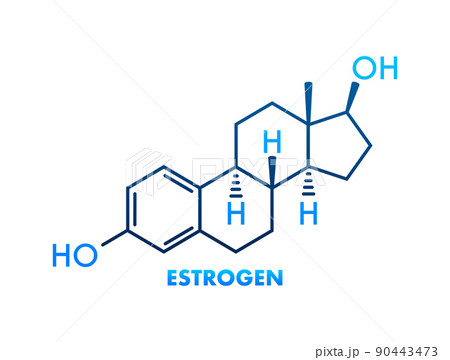 Doodle estrogen formula for concept design. Doodle vector illustration. Vector icon 90443473
