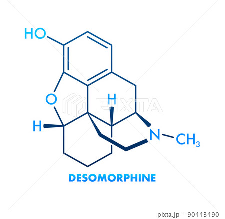 Desomorphine chemical formula. Desomorphine chemical molecular structure 90443490