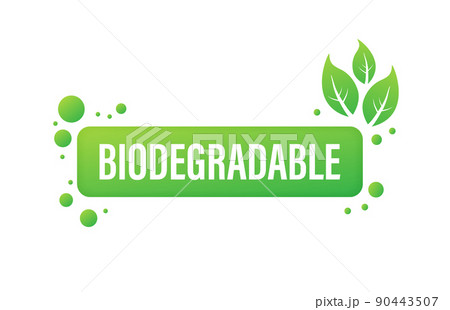Flat icon with green biodegradable. Eco friendly concept. 90443507