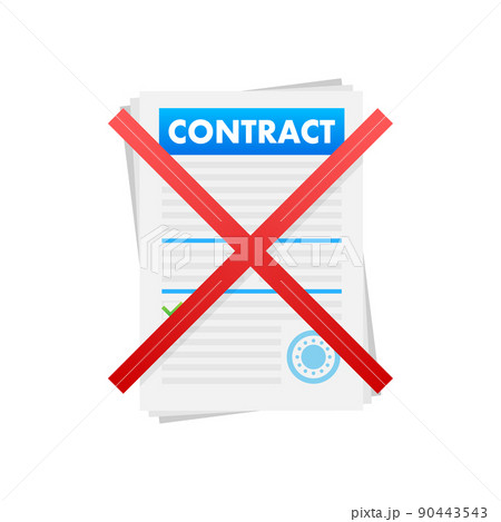 Contract cancellation business concept. Sign forbidden. Vector stock illustration. 90443543