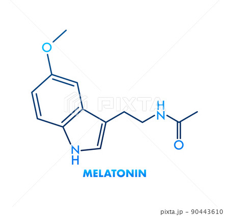 3D melatonin formula on white background. Isolated vector illustration 90443610