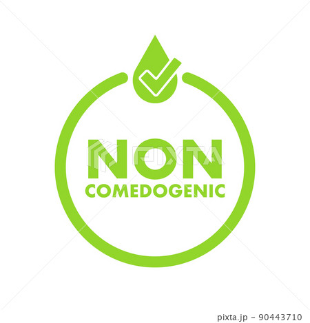 Non comedogenic green logo. Vector stock illustration 90443710