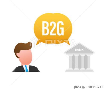 B2G or Business to Government Marketing. Vector Illustration. Icon for marketing design 90443712