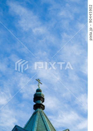 教会　屋根　空　雲 90445902