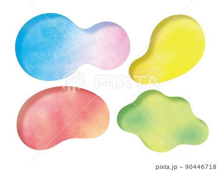 ポップでカラフルな水彩のフレーム ポップでカラフルな水彩のフレーム 90446718