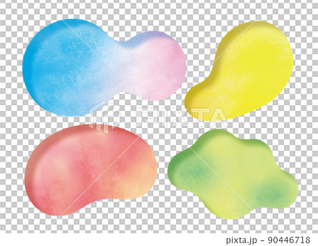 ポップでカラフルな水彩のフレーム ポップでカラフルな水彩のフレーム 90446718