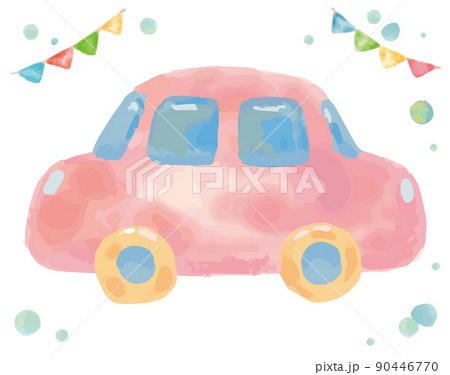 水彩イラスト おもちゃの車 ベクターイラスト素材 のイラスト素材