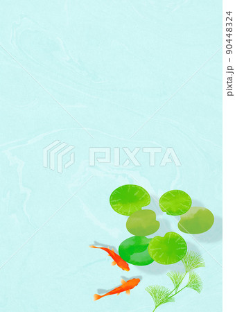 金魚 夏祭り 和紙 和柄 和風イメージのイラスト素材