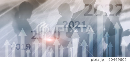 2022 Finacial Technology. Blue Abstract background. Concept for new year 2022 90449802