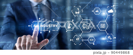 Industry 4.0 - The Fourth Industrial Revolution. Business Technology concept Industry 4.0 - The Fourth Industrial Revolution. Business Technology concept 90449868