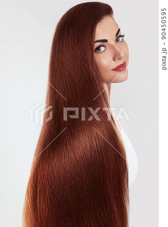 Hair.Beautiful woman with luxurious long hair. Gorgeous Model Girl with Healthy brown smooth shiny straight Hair. Keratin straightening.Treatment,care. Smooth Hairstyle. Hair.Beautiful woman with luxurious long hair. Gorgeous Model Girl with Healthy brown smooth shiny straight Hair. Keratin straightening.Treatment,care. Smooth Hairstyle. 90450595