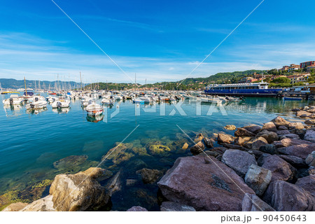 Lerici Port with the Ferry Boat Station - Gulf of La Spezia Liguria Italy Lerici Port with the Ferry Boat Station - Gulf of La Spezia Liguria Italy 90450643