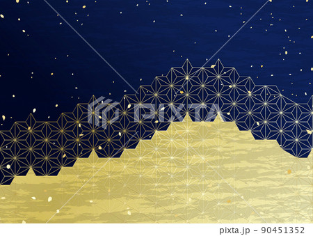 麻の葉柄をアレンジした和風ベクター素材 90451352