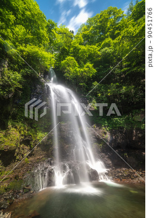 福島県郡山市 新緑の銚子ヶ滝 福島県郡山市 新緑の銚子ヶ滝 90451766