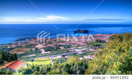 Aerial view to Islet of Vila Franca do Campo ,Sao Miguel, Azores, Portugal 90451892