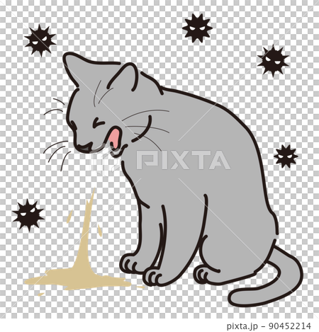 隨地吐痰的貓與著色的插圖 90452214