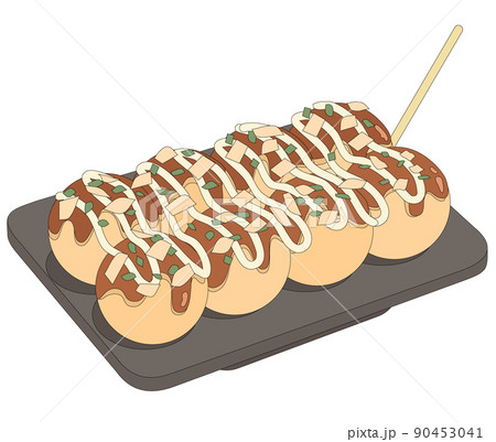 美味しそうなたこ焼き8個　線あり 90453041