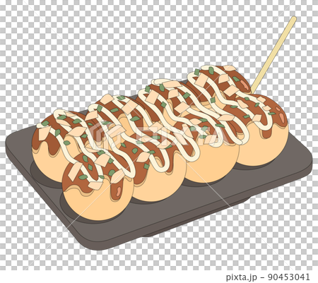 美味しそうなたこ焼き8個　線あり 90453041