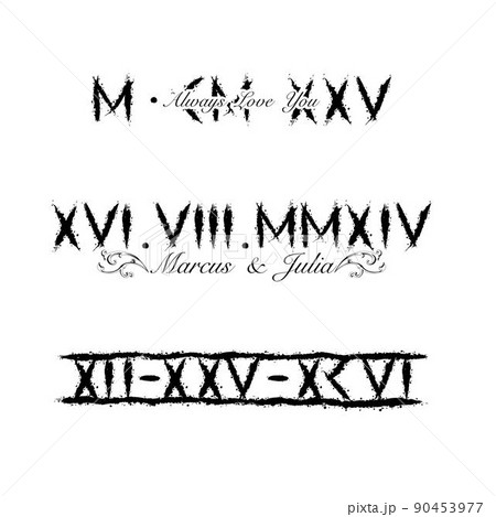 Runic Roman Numbers Lovely Datesのイラスト素材