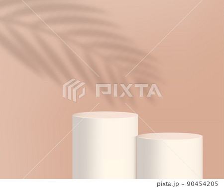 Realistic product podium with palm leaves shadow on the background Vector 90454205