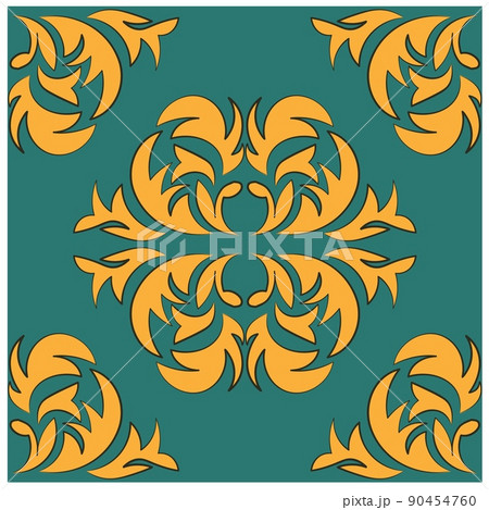 Damask element in classic style on white background. Royal template. Silhouette vector. Vector 90454760
