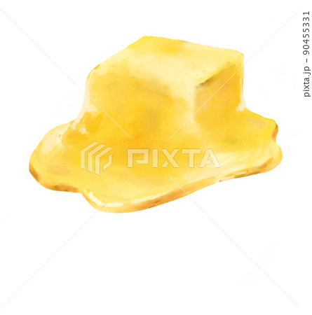 butter slpread melting watercolor illustration dairy product 90455331