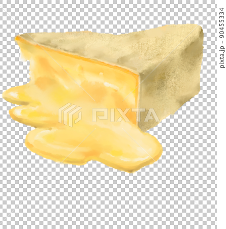 Brie cheese butter slice watercolor illustration dairy product 90455334