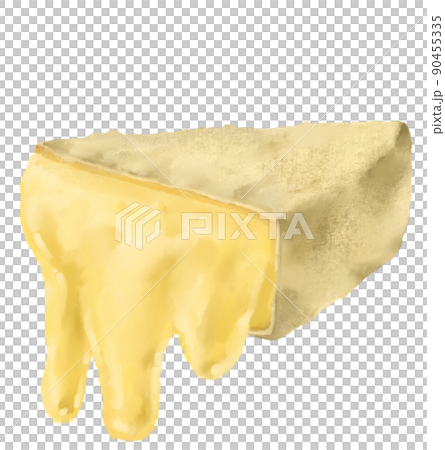 Brie cheese butter slice watercolor illustration dairy product 90455335