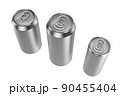 Aluminium beer and slim soda can mock up blank template. Juice, soda, beer jar blank isolated on white background. Aluminum can for design. Realistic aluminum cans. 3D rendering 90455404
