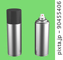 Blank silver spray can isolated on white background, Aerosol Spray Can , Metal Bottle Can with green label. 3d rendering 90455406
