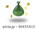 Money bags icon, money saving concept. Money bags on white background. 3d rendering 90455415