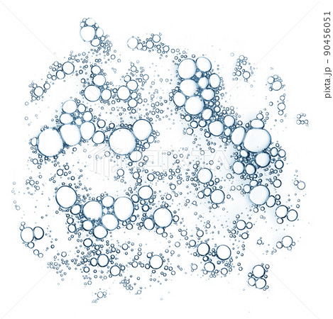 Air bubbles in liquid serum macro isolated on white background top view 90456051
