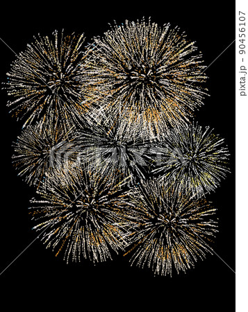 黄色花火黒背景_縦 黄色花火黒背景_縦 90456107