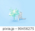 花と猫 90456275