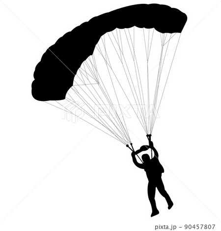 skydiver silhouette - vector illustration 90457807