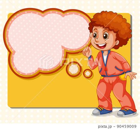 A boy thinking with empty callouts 90459009