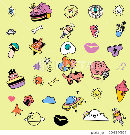 cute hand drawn doodle vector set cute hand drawn doodle vector set 90459595