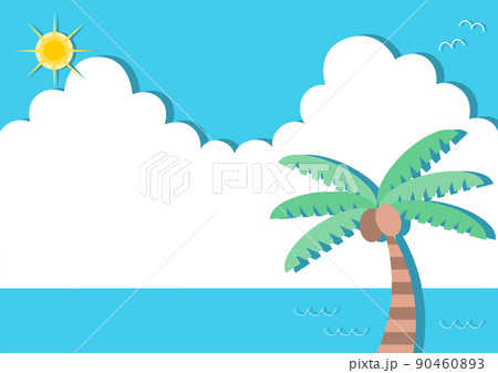 夏イメージ 海とヤシの木イラストのイラスト素材 夏イメージ 海とヤシの木イラストのイラスト素材